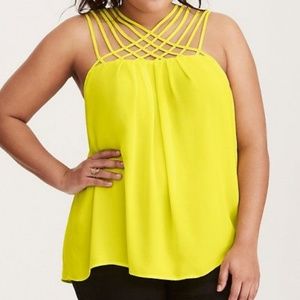 Torrid Yellow Criss Cross Tank